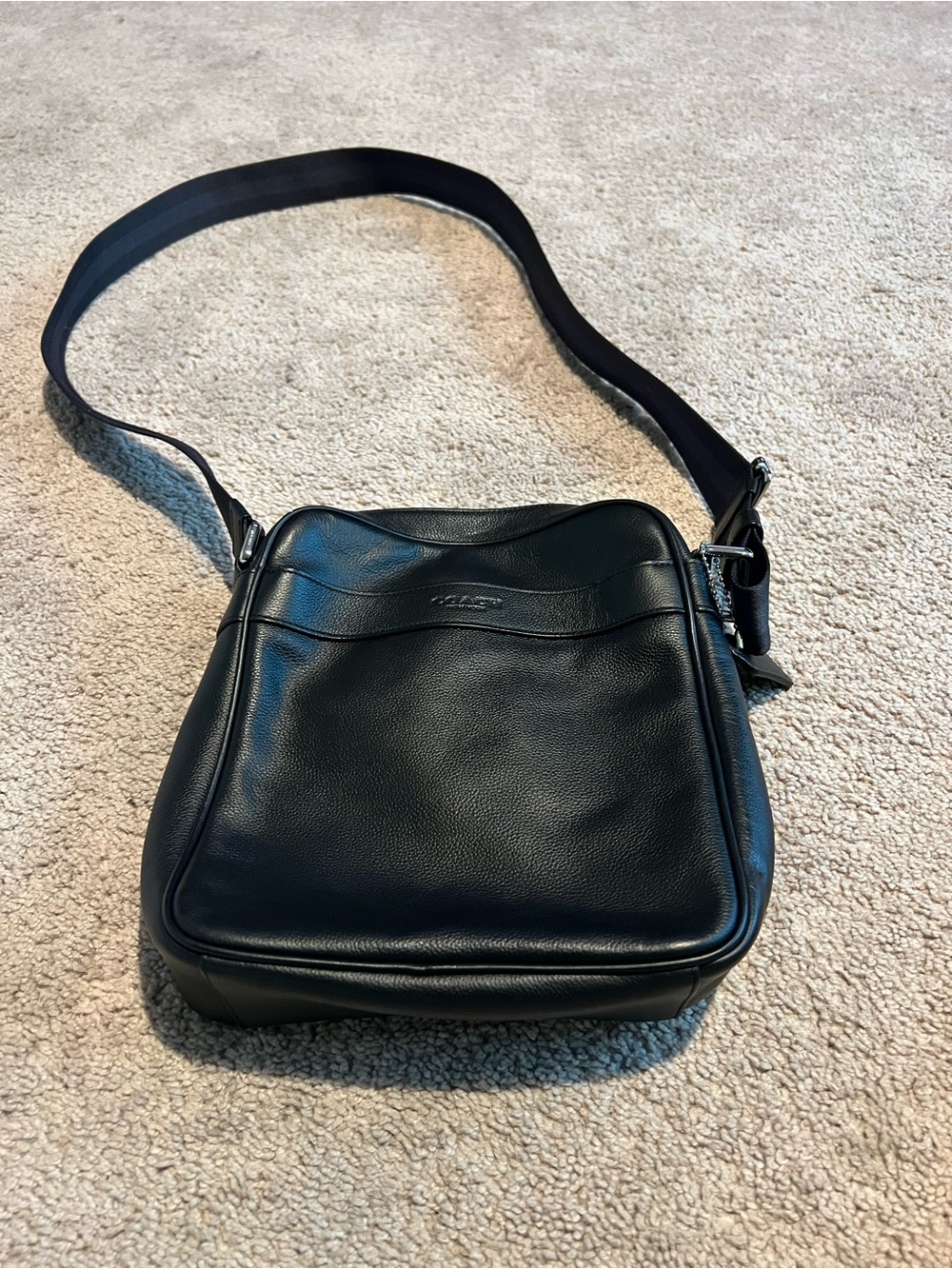 Coach Black Leather Messenger Crossbody Bag